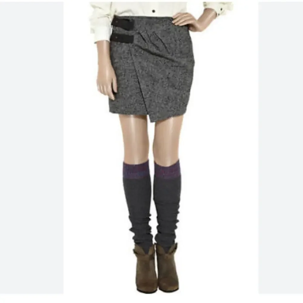 RAG & BONE Ledbury Wrap Mini Skirt Sz 2 GOTH DARK ACADEMIA CLUELESS OFFICE SIREN